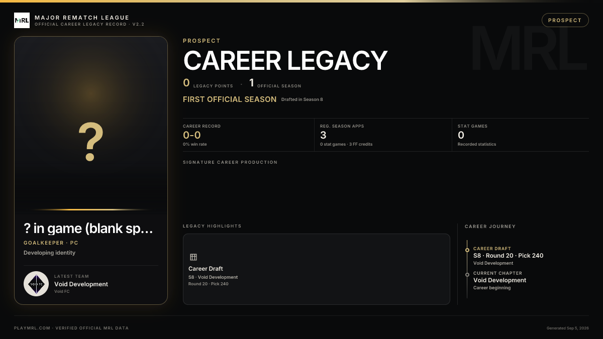 MRL career card